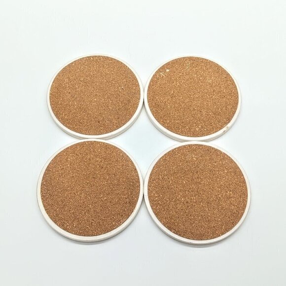 Susan Winget 5-Pc Cork Back Round Coaster Set NWOT - Picture 5 of 8